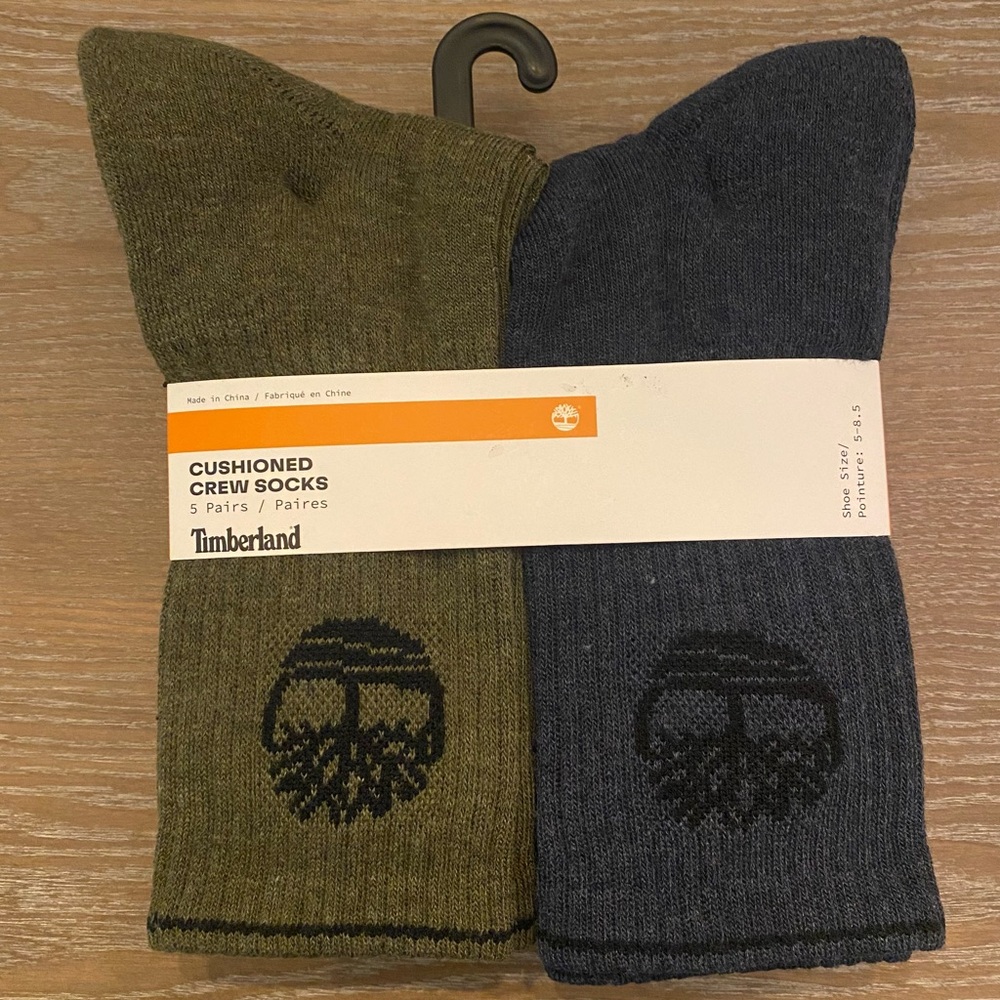 TIMBERLAND Cushioned Crew Socks - OLIVE HEATHER (5-pack)